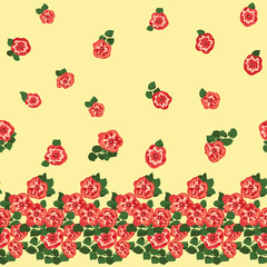 Simple cute border in small-scale flowers. Pretty forget-me-not millefleurs. Floral seamless background for textile or book covers, manufacturing, wallpapers, print, gift wrap and scrapbo