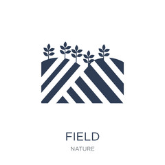 Field icon. Trendy flat vector Field icon on white background from nature collection