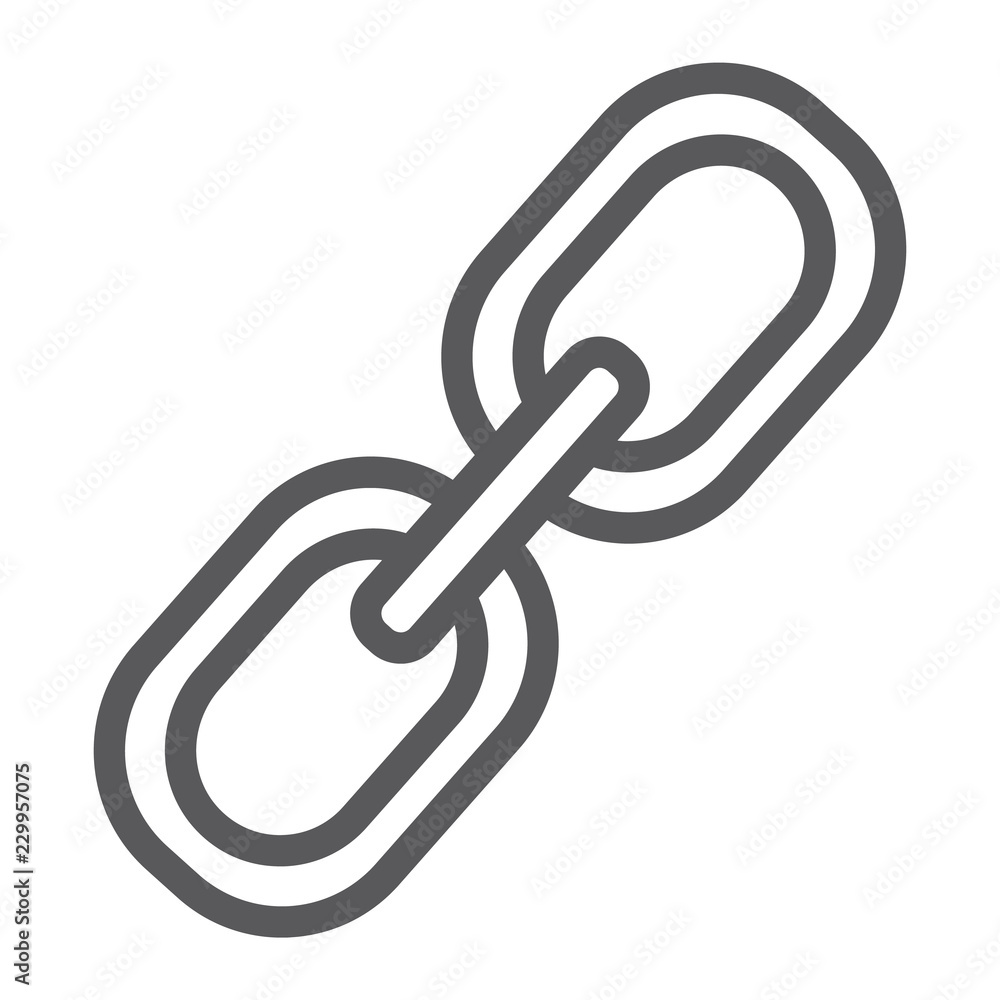 Poster link line icon, connection and attach, chain sign, vector graphics, a linear pattern on a white back