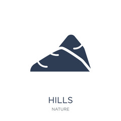 Hills icon. Trendy flat vector Hills icon on white background from nature collection