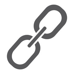 Link glyph icon, connection and attach, chain sign, vector graphics, a solid pattern on a white background.