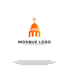 Islamic logo design vector. Mosque logo template. Muslims learn logo templates