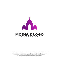 Islamic logo design vector. Mosque logo template. Muslims learn logo templates