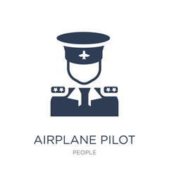 Airplane pilot icon. Trendy flat vector Airplane pilot icon on white background from People collection © t-vector-icons