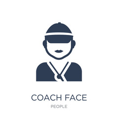 Coach face icon. Trendy flat vector Coach face icon on white background from People collection
