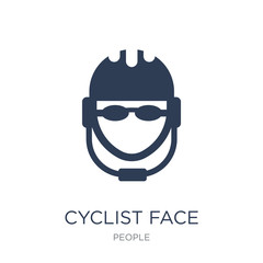 Cyclist face icon. Trendy flat vector Cyclist face icon on white background from People collection