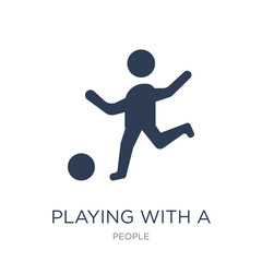 Playing with a Ball icon. Trendy flat vector Playing with a Ball icon on white background from People collection