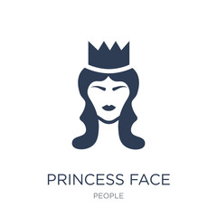 Princess face icon. Trendy flat vector Princess face icon on white background from People collection