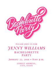 Bachelorette Party. Vector lettering.