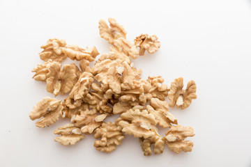 Pile of shells walnuts