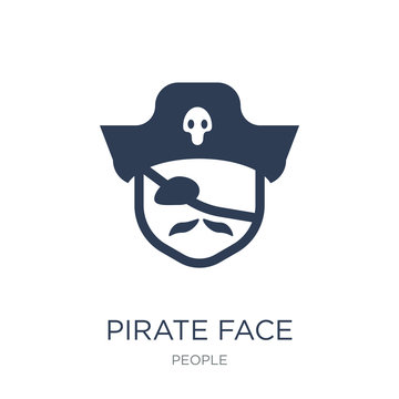 Pirate face icon. Trendy flat vector Pirate face icon on white background from People collection