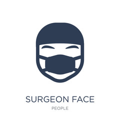 Surgeon face icon. Trendy flat vector Surgeon face icon on white background from People collection