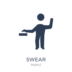 Swear icon. Trendy flat vector Swear icon on white background from People collection