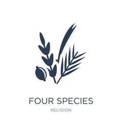 Four Species icon. Trendy flat vector Four Species icon on white background from Religion collection - obrazy, fototapety, plakaty