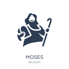 Moses icon. Trendy flat vector Moses icon on white background from Religion collection