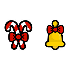 christmas candies and christmas bell vector image