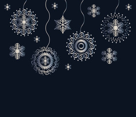 card snowflakes vector