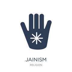 Fototapeta premium Jainism icon. Trendy flat vector Jainism icon on white background from Religion collection