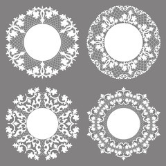Vintage Lace Doily Set, Place Mat, Paper Cutout