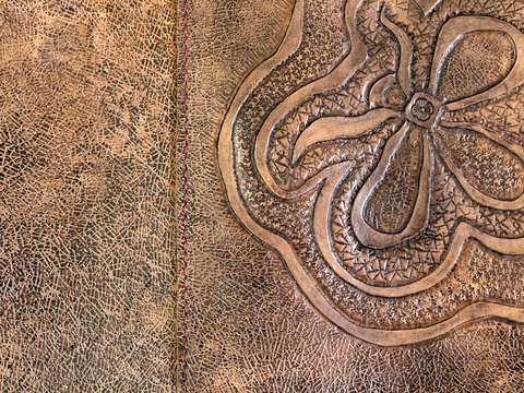 texture of toned carved leather