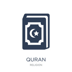 Quran icon. Trendy flat vector Quran icon on white background from Religion collection