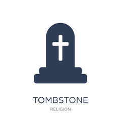 Obraz premium Tombstone icon. Trendy flat vector Tombstone icon on white background from Religion collection