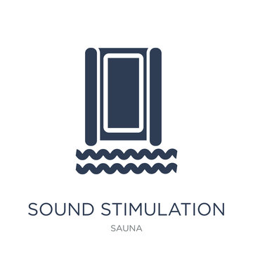 Sound stimulation icon. Trendy flat vector Sound stimulation icon on white background from sauna collection