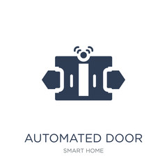 automated door icon. Trendy flat vector automated door icon on white background from smart home collection