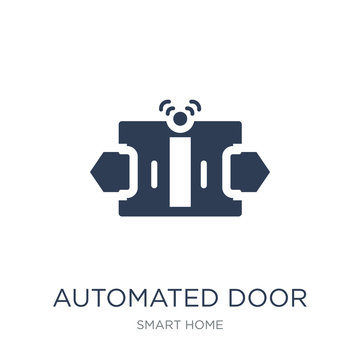 Automated Door Icon. Trendy Flat Vector Automated Door Icon On White Background From Smart Home Collection