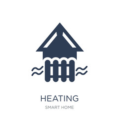 Heating icon. Trendy flat vector Heating icon on white background from smart home collection