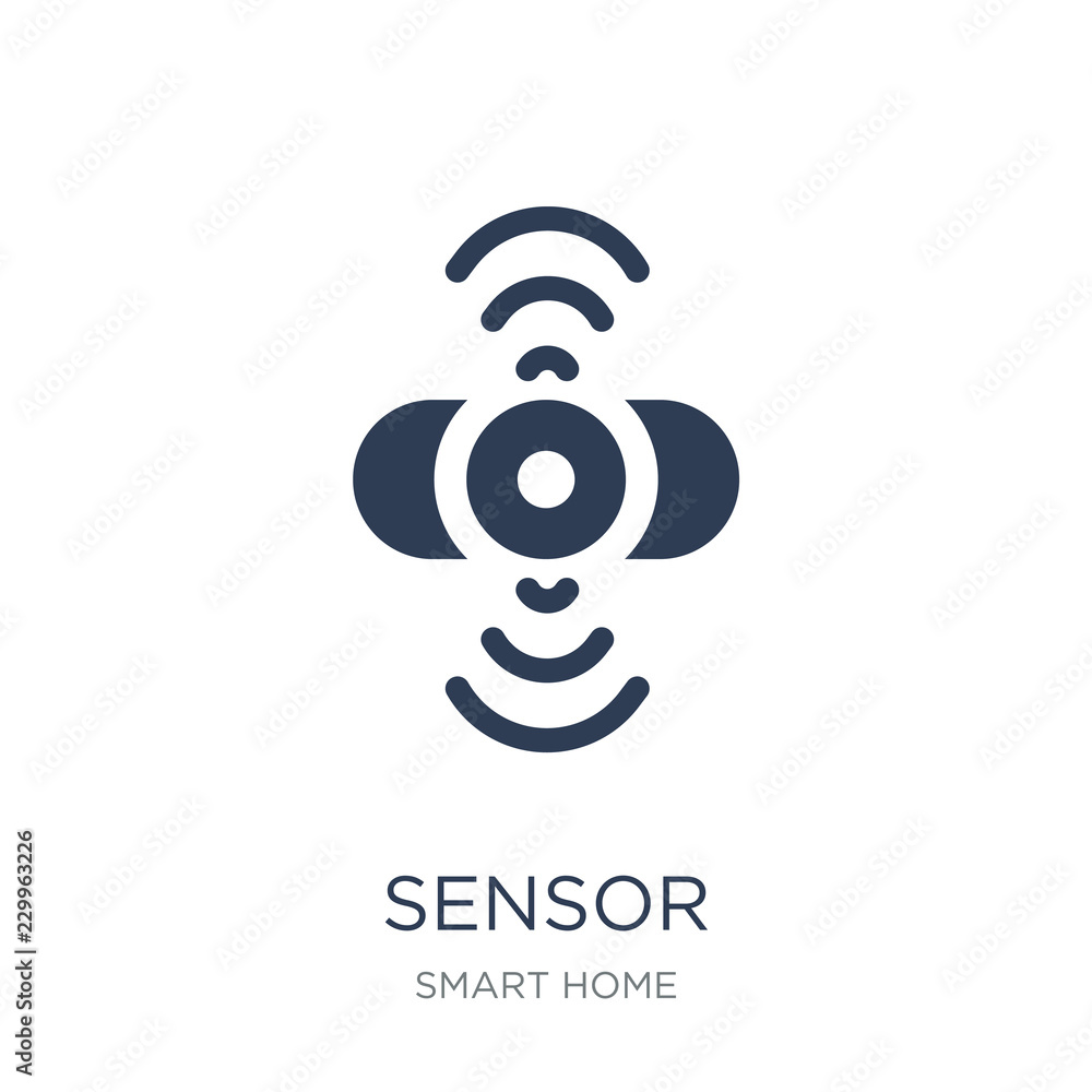 Aufkleber sensor icon. trendy flat vector sensor icon on white background from smart home collection