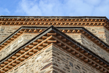 Close-up shoot of 500 years old masony mosque in local places of Turkey