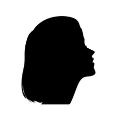 Silhouette of a girl in profile