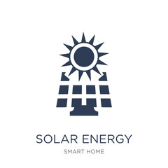 Solar energy icon. Trendy flat vector Solar energy icon on white background from smart home collection