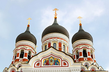 The Alexander Nevsky Cathedral in the Tallinn Old Town, Estonia. It was built to a design by...