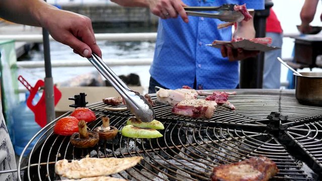 Street Food Festival - roast meat and grilled vegetables