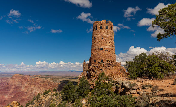 The watch tower overlooking the grand canyon