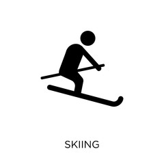 Skiing icon. Skiing symbol design from Activity and Hobbies collection.