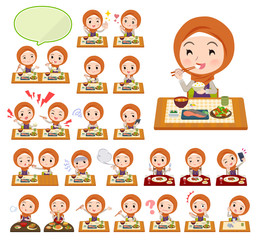 Arab women orange Hijab_Meal