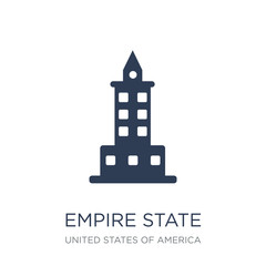 Empire state icon. Trendy flat vector Empire state icon on white background from United States of America collection
