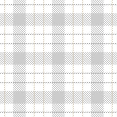 Tartan Seamless Pattern Background in Pastel Grey, Dusty Beige And White  Color  Plaid