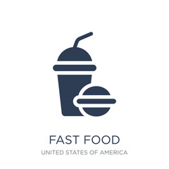 Fast food icon. Trendy flat vector Fast food icon on white background from United States of America collection