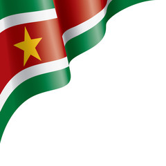Obraz premium Suriname flag, vector illustration on a white background
