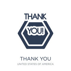 Thank you icon. Trendy flat vector Thank you icon on white background from United States of America collection