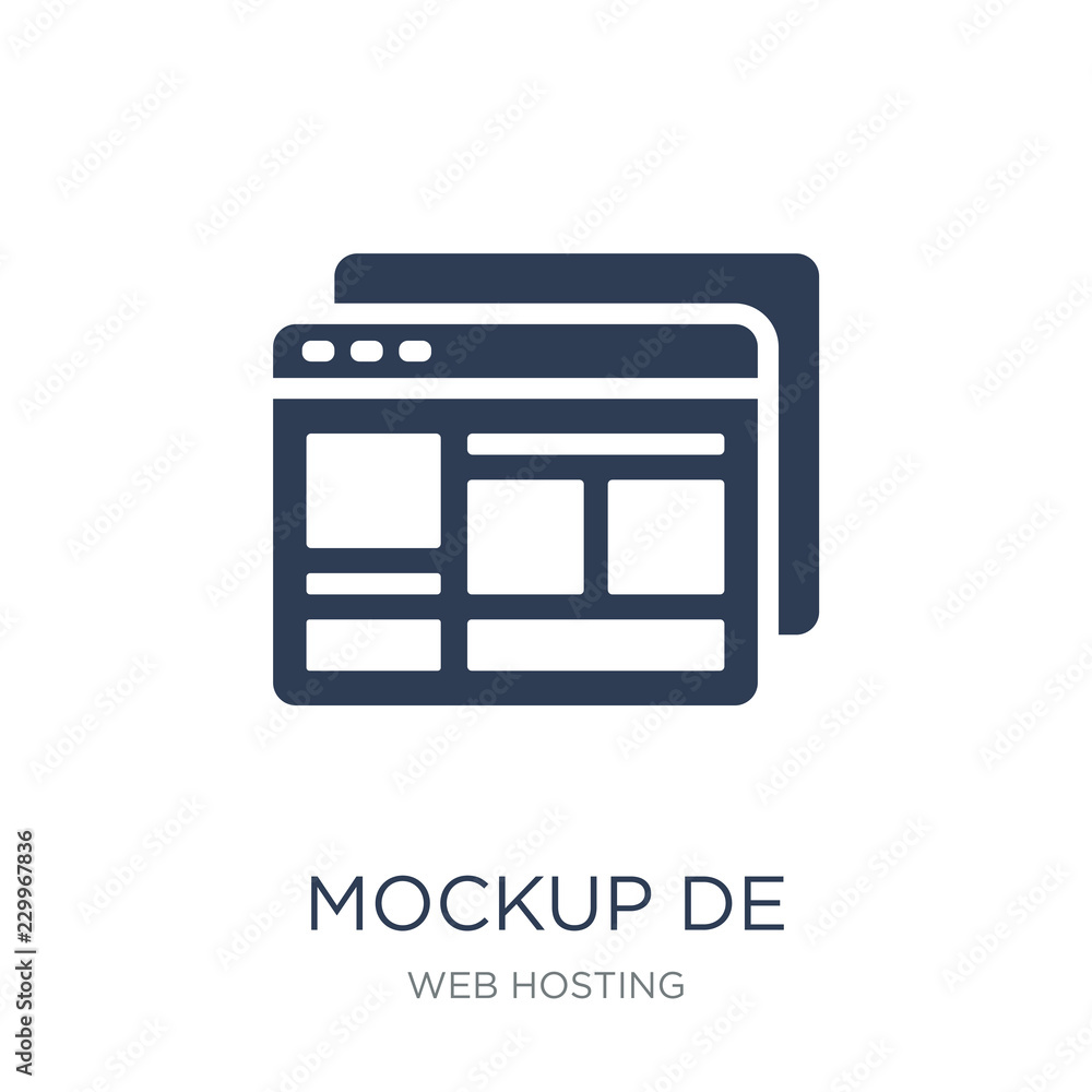 Poster mockup design icon. trendy flat vector mockup design icon on white background from web hosting colle