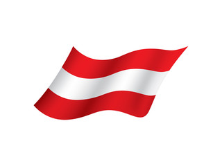 Austria flag, Isolated national flag of Austria. Waving flag of the Austrian Republic, Vector illustration