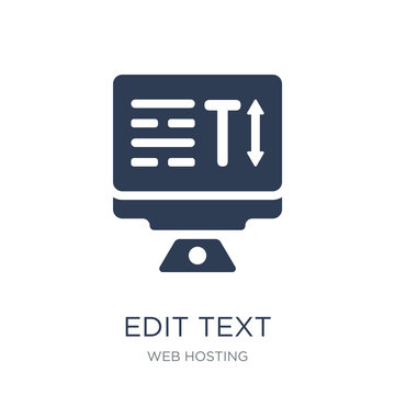 Edit text icon. Trendy flat vector Edit text icon on white background from web hosting collection