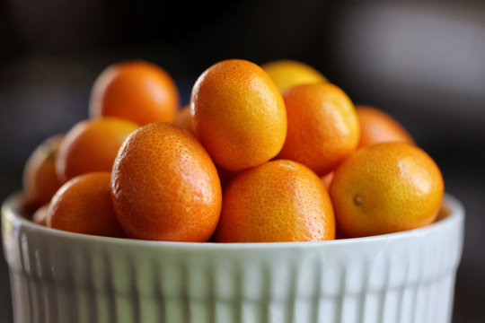 Close up of Bowl of Kumquats