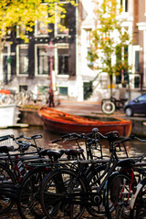 Amsterdam Holland, the old city near the canals. Concept life in the city.