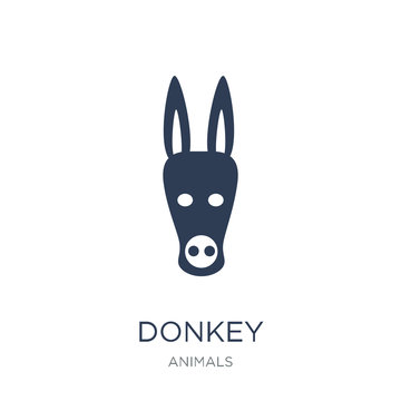 Donkey icon. Trendy flat vector Donkey icon on white background from animals collection